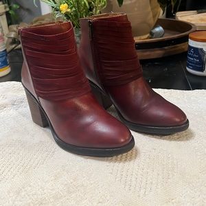 PIKOLINOS Burgundy Leather Ankle Boots